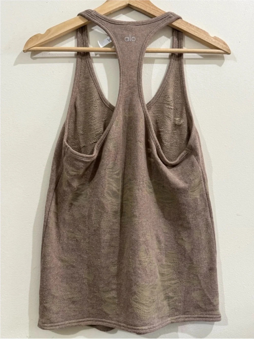 ALO Yoga Women's Taupe Brown Washed Racerback Tank
